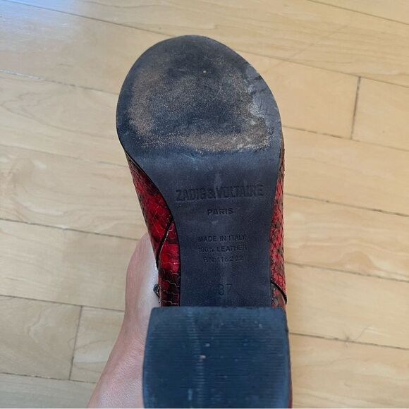 Zadig & Voltaire Lena Mid Heel Leather Ankle Boots 37 - Picture 4 of 13